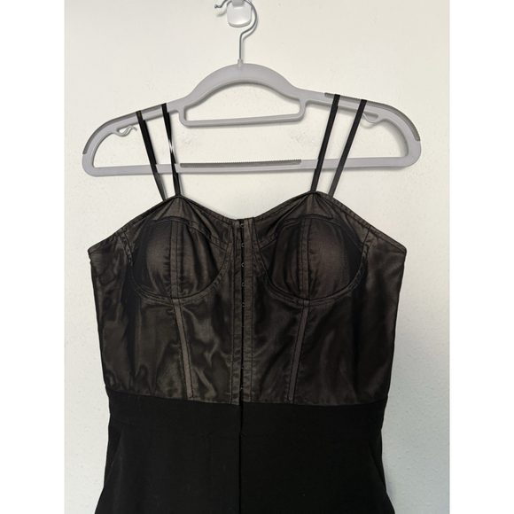 BCBGeneration Corset Wide Leg Jumpsuit Size 8 Black Bustier Party Luxury Classic - Picture 9 of 12